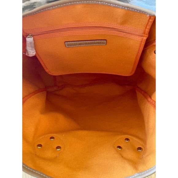 Isaac Mizrahi XL Ikat Camouflage Canvas Travel Tote Bag Carry On Tan - Picture 5 of 9